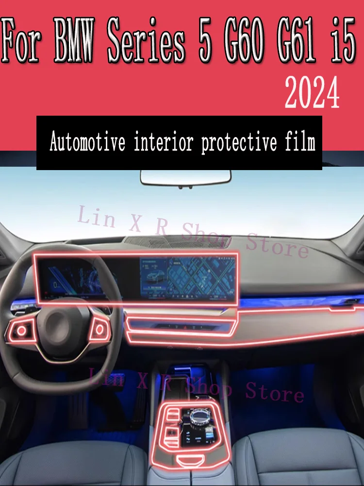 

For BMW I5 G60 2023 2024 Car Gearbox Panel Film Dashboard Protective Sticker Interior Screen Anti-Scratch Film Accessories