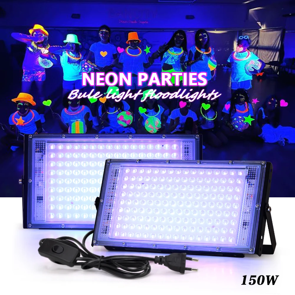 Led UV Floodlight Ultraviolet Stage Lamp 395nm 400nm 50W 100W 150W LED Stage Blacklight Waterproof Disco Party Stage Backlight