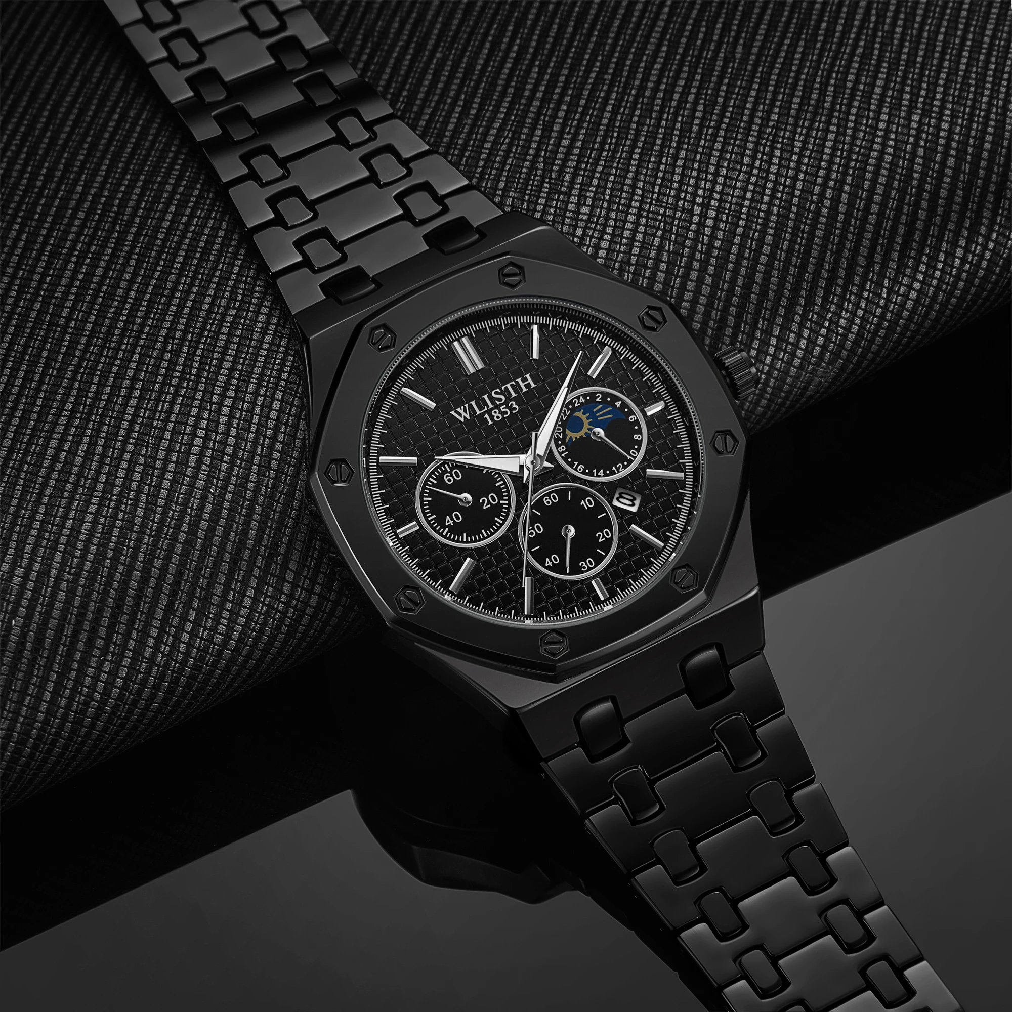 ساعات فاخرة للرجال كرونوغراف من الفولاذ المقاوم للصدأ كوارتز ساعات يد رياضية مقاومة للماء ساعة رجالية للزوجين