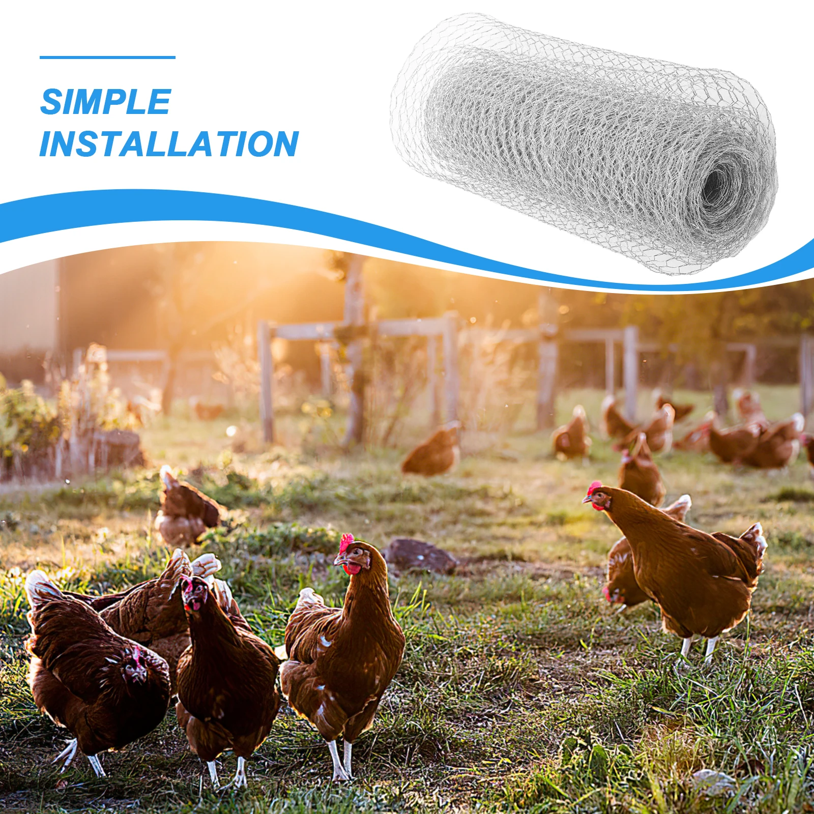 

1 Roll of Heavy-Duty Chicken Wire Net Hexagonal Wire Fence for Poultry Livestock and Garden Use