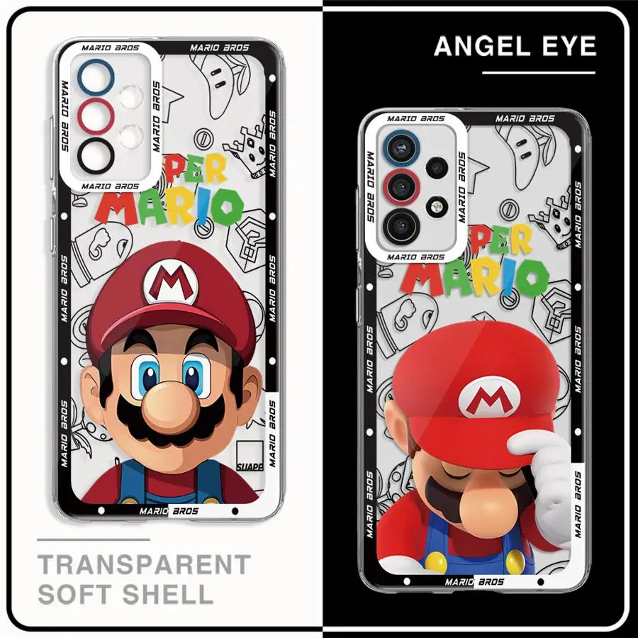 Super M-Marios Bros Phone Case for Samsung Galaxy A35 A55A53 A54 A73 A34 A33 A25 A24 A13 A14 A15 5G Clear Soft Shell