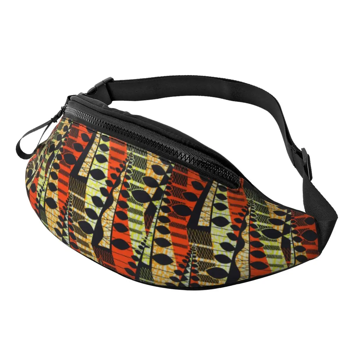 Custom Ethnic Tribal Ankara African Print Fanny Pack for Women Men Crossbody Waist Bag Cycling Camping Phone Money Pouch