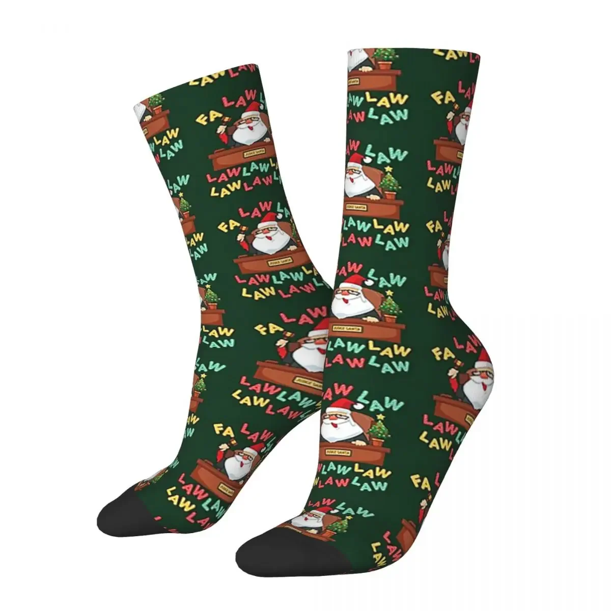 

Funny Lawyer Christmas Santa Fa Law Law Socks Harajuku Super Soft Stockings All Season Long Socks for Man's Woman's Gifts