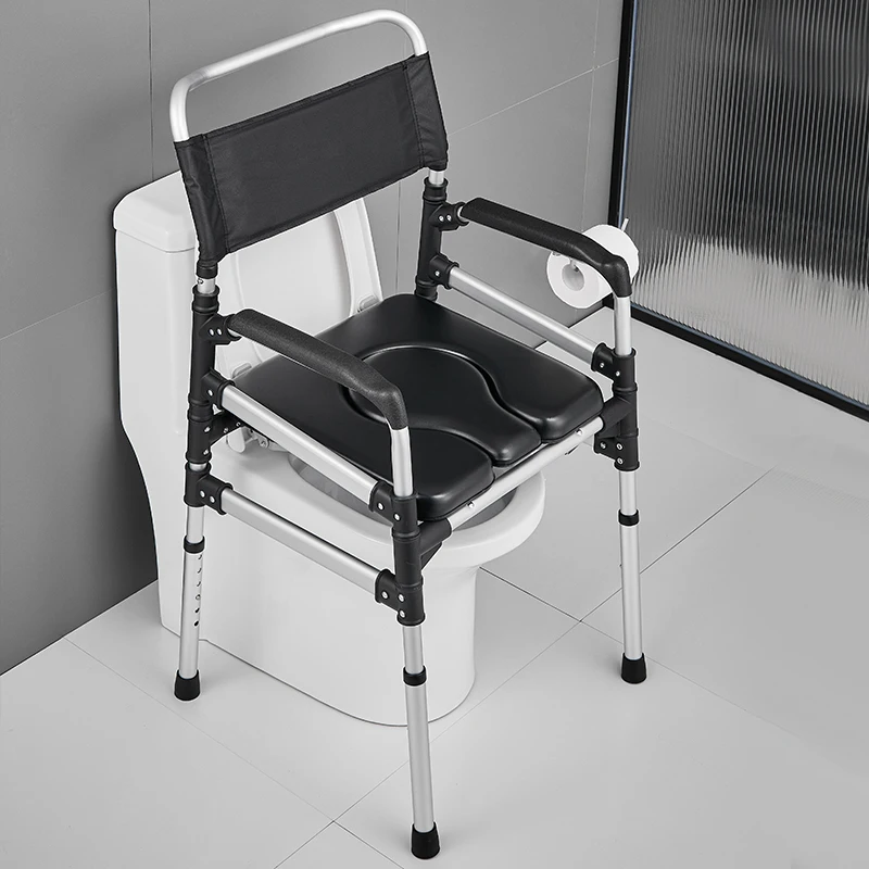 Elderly Toilet Chair, Foldable Mobile Shower Commode, Sick Pregnant Women's Commode Toilet, Portable Disabled Toilet