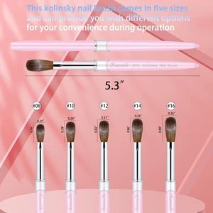 100% kolinsky acrylic nail brush good quality nail art vision brush wood wrist gel builder manicure design tools size 8-16 12 Main sales brush Kolinsky - №7