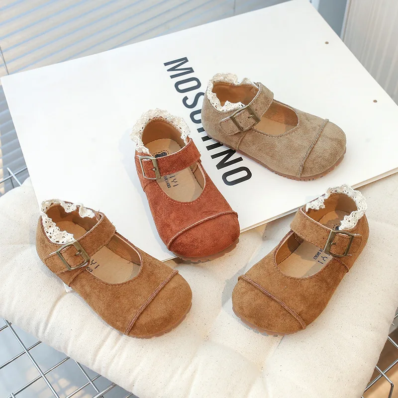 Baby Girls Casual Shoes Spring Autumn Children Lace Princess Shoes Toddler Kids Non-slip Soft Sole Babies Shoes Size 21-30