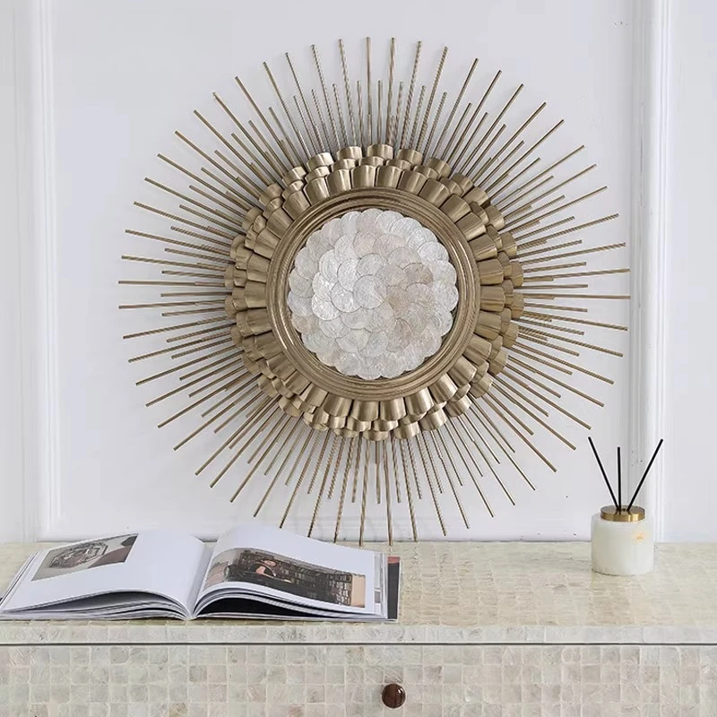 

Living room decorative painting high-end shell porch hanging painting art metal three-dimensional dining room mural