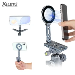 XILETU MagSafe Magnetic Phone Holder Foldable Camera Phone Tripod Stand for iPhone 15 14 13 12 Selfie Stick Desktop  Stand