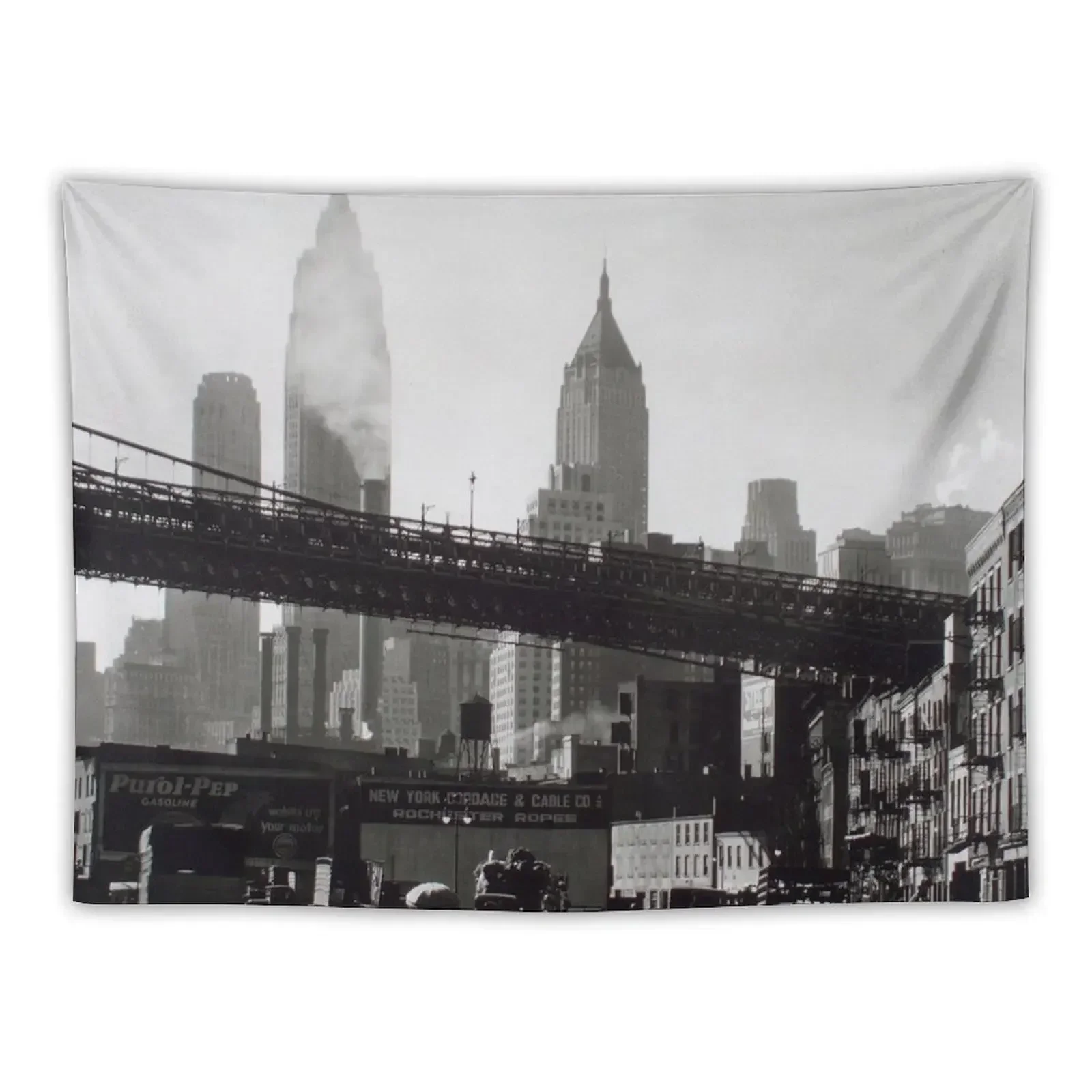 NYC. 1935. Berenice Abbott Tapestry Home Decor Aesthetic Wall Decor Hanging Decor Home Tapestry