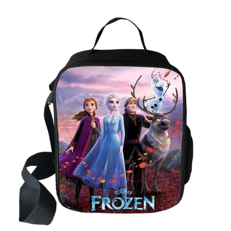 Disney Frozen Elsa Anna Lunch Bags cibo per studenti scatola per il pranzo isolata portatile ragazzi ragazze Cartoon School Lunch Bags Gift