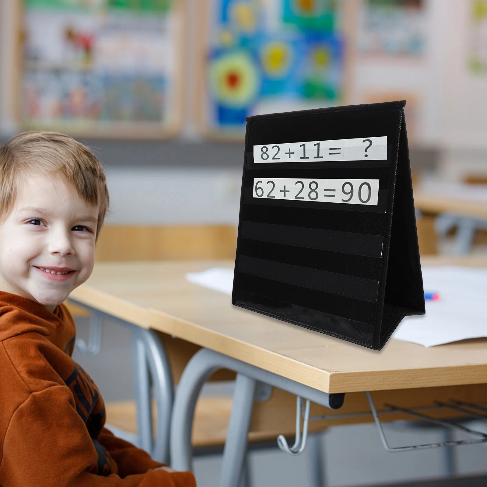 

Double Sided Display Foldable Teaching Aid Storage Holder For Classroom School Supplies Non-Woven Fabric Portable