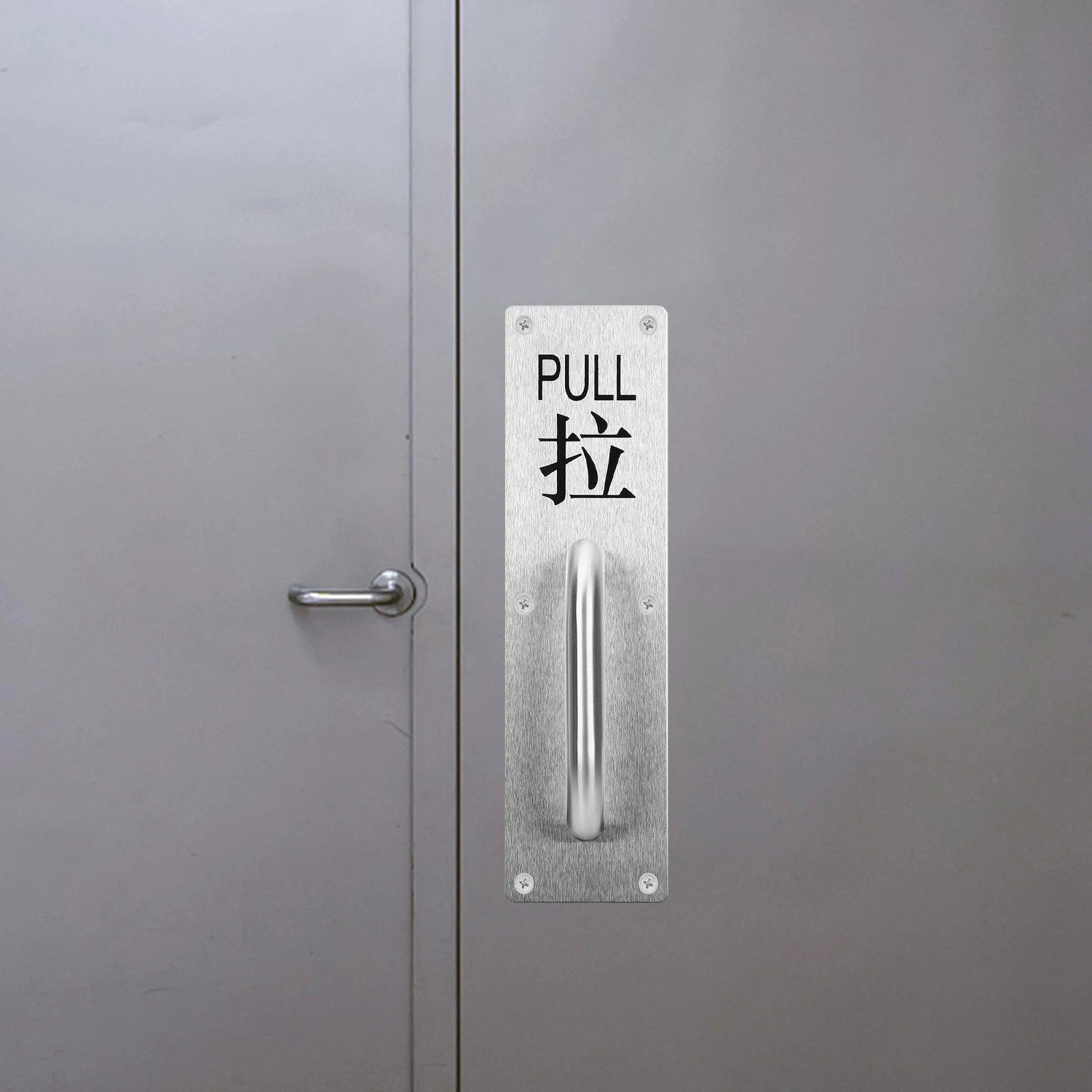 

1 Set Commercial Stainless Steel Durable For Wooden Sliding Barn Closet Attic Pull Push Plate Heavy Duty Accessories For Hotel