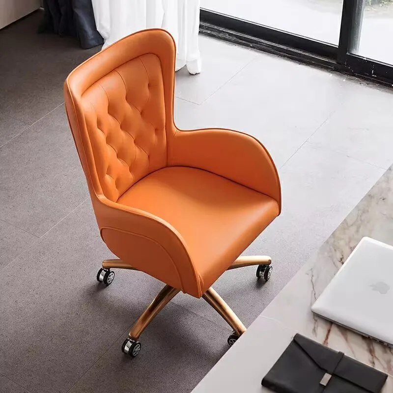 Padded Swivel Chair Height Adjustable Computer Desk Chair Salon Dressing Table Home Office Comfortable Upholstered Seat