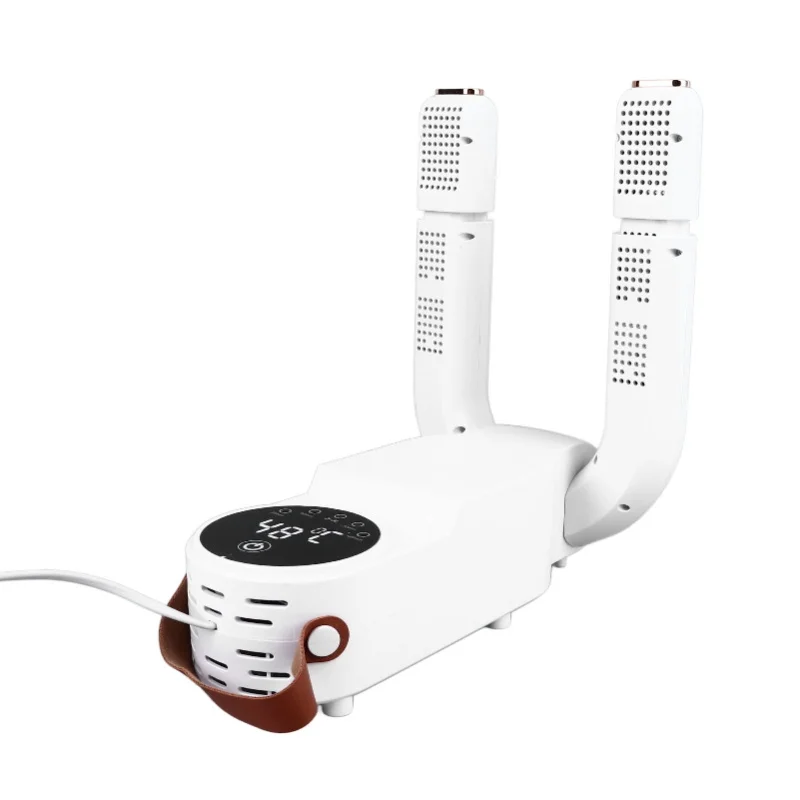 White Boot Shoe Dryer with Timer Touch Screen Portable Electric Extendable Collapsible Deodorizer for Work Boots Silent