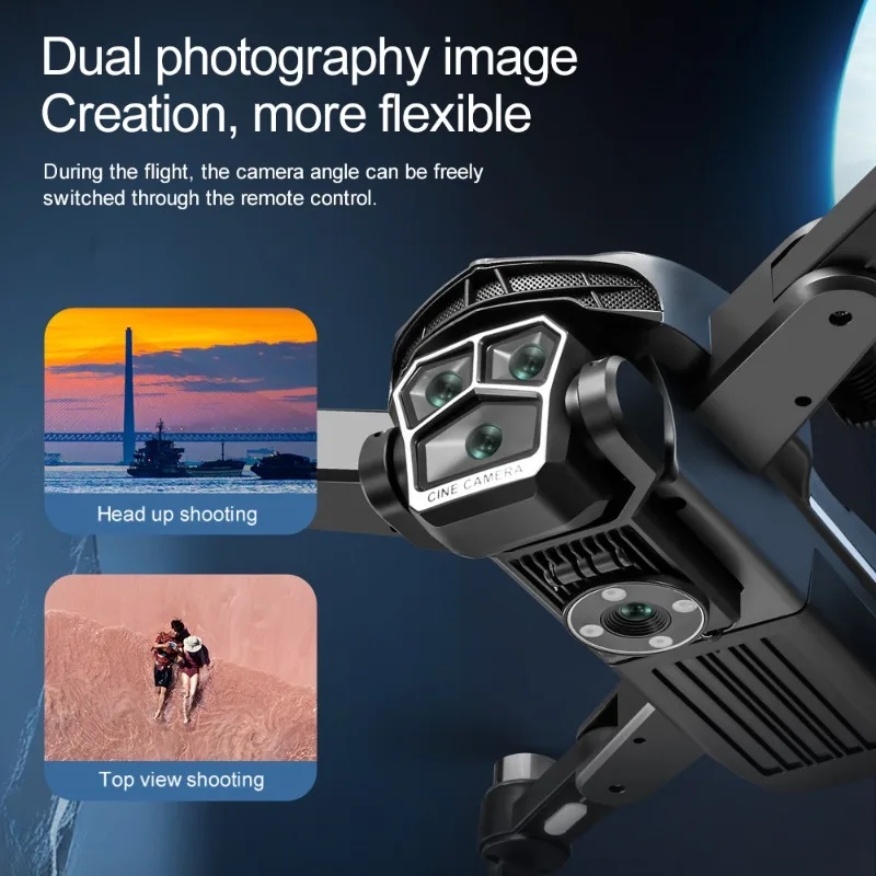 V188 Drone Professionale HD 8K Doppia Fotocamera con Volo Notturno RGB Faro Flusso Ottico Brushless flodable Rc Quadcopter Giocattolo