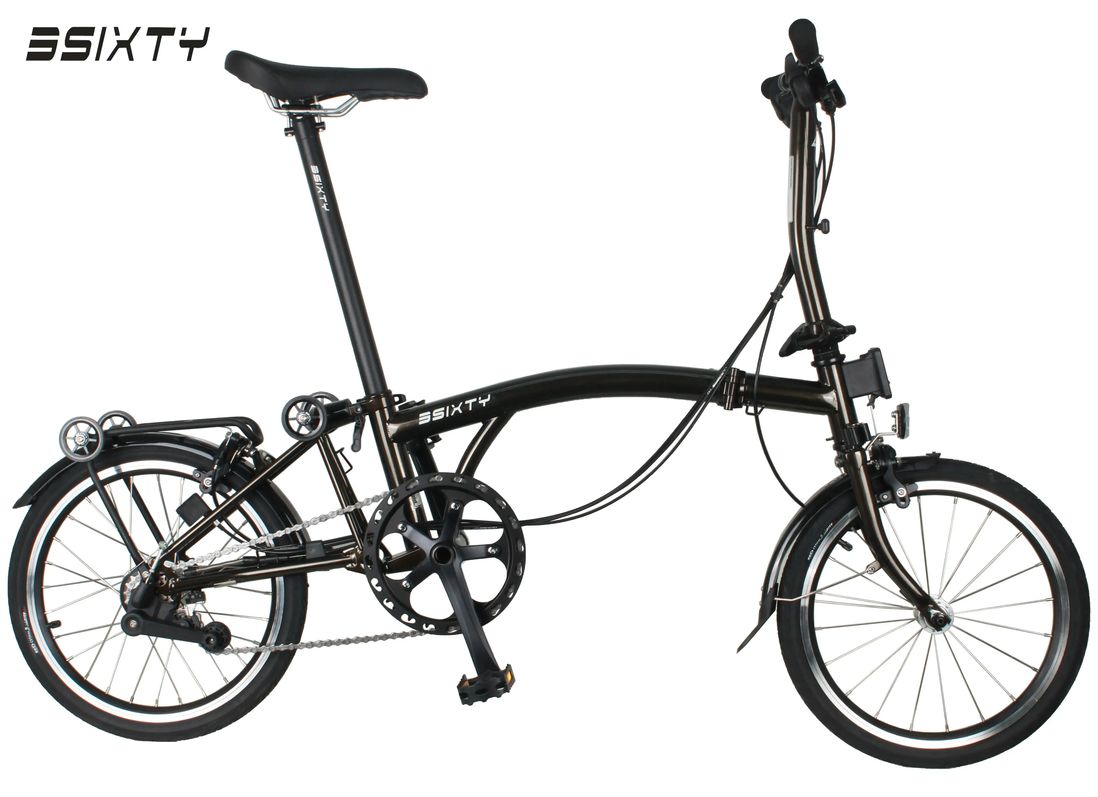 3Sixty 16インチ折りたたみ自転車 クロムモリブデン鋼フレーム S6 内装