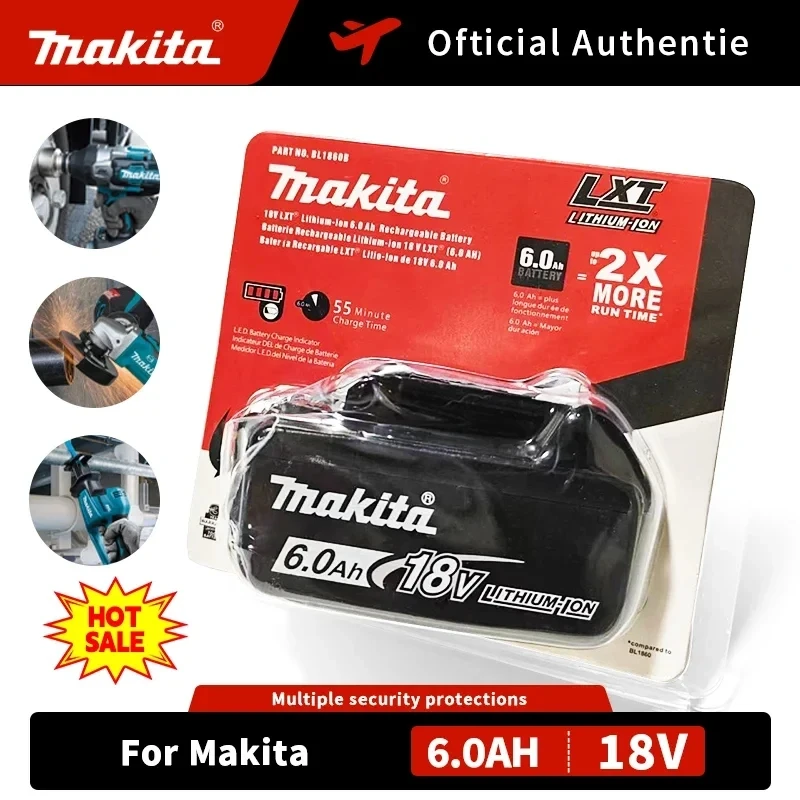 👍🏻 100% batterie Rechargeable d'origine Makita 6.0Ah 18V pour Makita 18V BL1830 BL1830B BL1840 BL1840B BL1850 BL1850B outils électriques