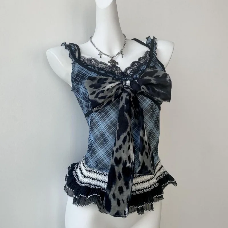 2026 New French Retro Straps Slim Fit Versatile Tops Women Sweet Girls Summer Vintage Cute Strappy Harajuku PunK Y2K Grunge Vest