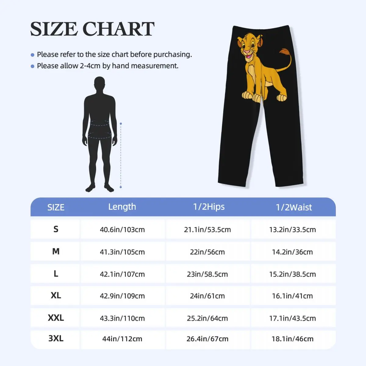 Pantalones de pijama con estampado personalizado de Simba Nala, el Rey León, ropa de dormir Pumba para hombre, pantalones con bolsillos