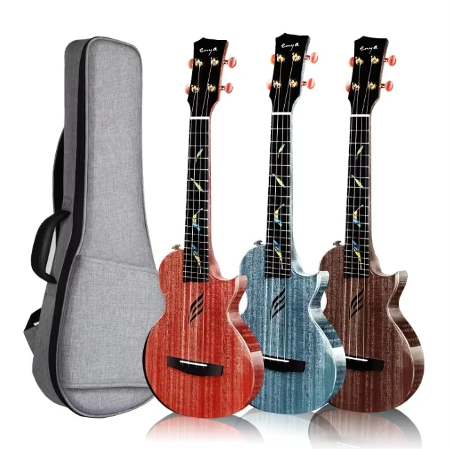 Muyu One-Piece Mahogany Electric Ukulele Shock-Absorbing Full Single Beginner Friendly Maple Ebony for Men Women