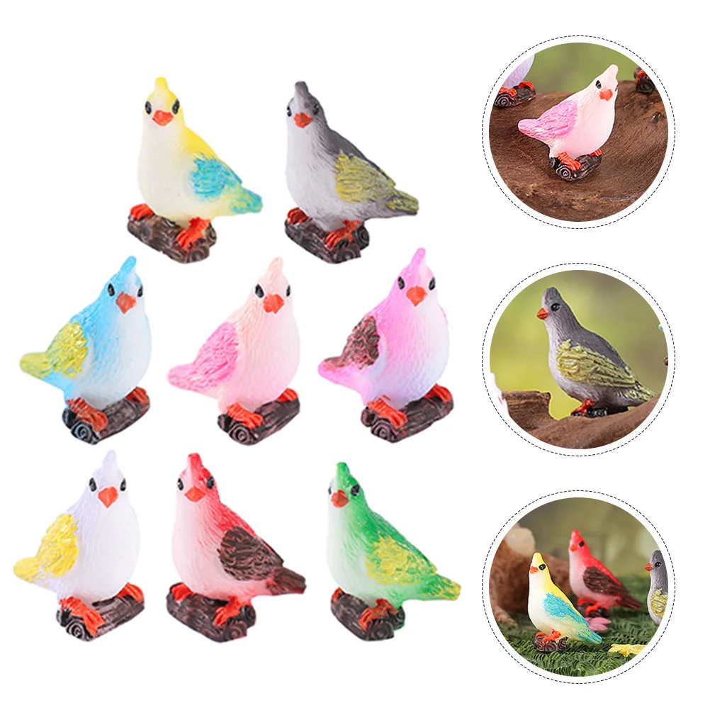 10 個ミニチュアオウム樹脂鳥の装飾庭庭ホームオフィスデスクトップ造園アクセサリー動物像