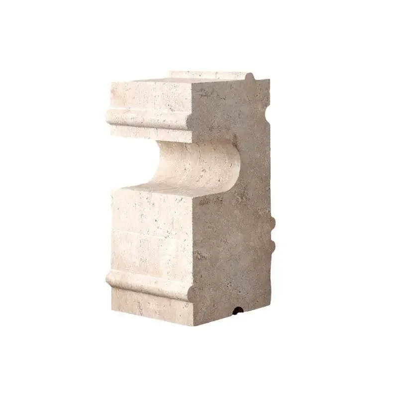 

ls 04Nordic natural Roman travertine edge light luxury display stand can be customized
