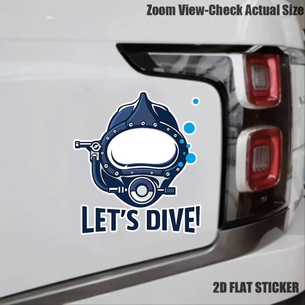 Vinyl Sticker Of Diving Helmet Bubbles Bathroom Wall Decor For Toilets Humorous A Waterproof Stickers For Decorating Car Windows
