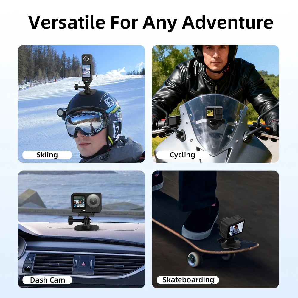 Elastyczna, samoprzylepna baza do mocowania kamery na kask motocyklowy, kompatybilna z DJI Action 6/OSMO Action 5 Pro/Insta360 X5/Akcesoriami GoPro — zdjęcie produktu 6
