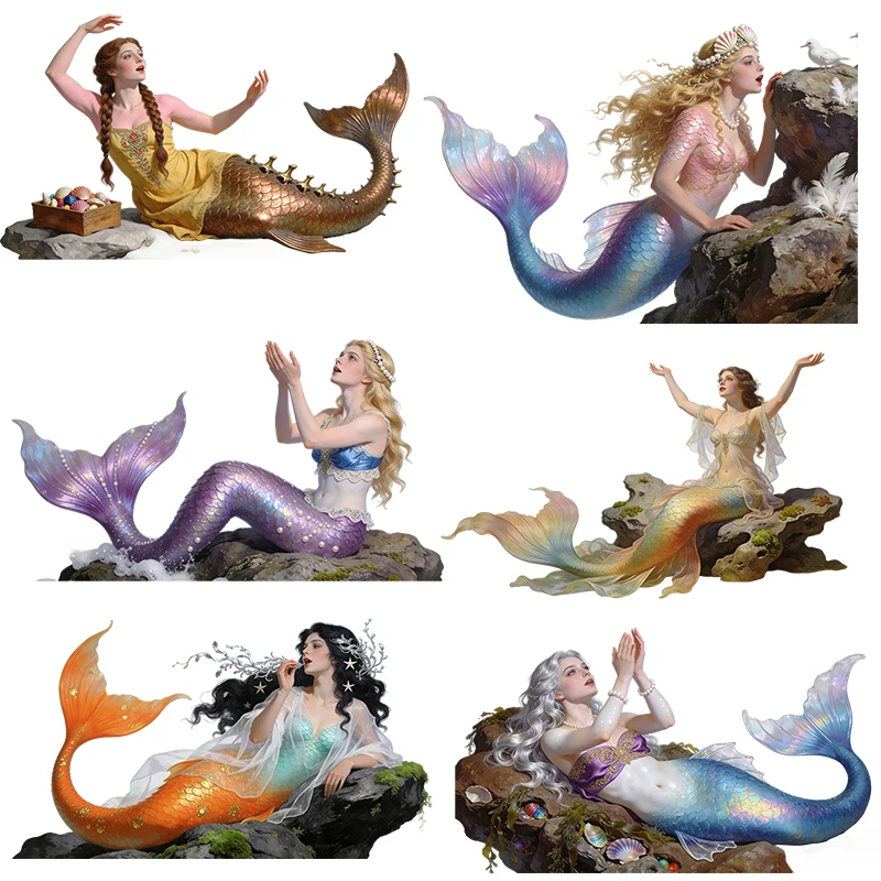 Three Ratels CD313  beautiful Mermaid on the Reef wall stickers for home decoration Personalized car decals