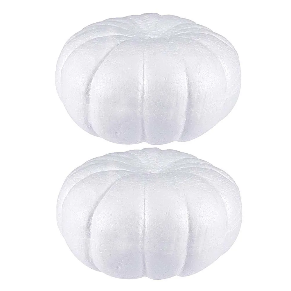 

2pcs Handmade Fake Decorations White 20Cm Pumpkin Mold For Diy Craft Halloween Thanksgiving Party Decoration Autumn