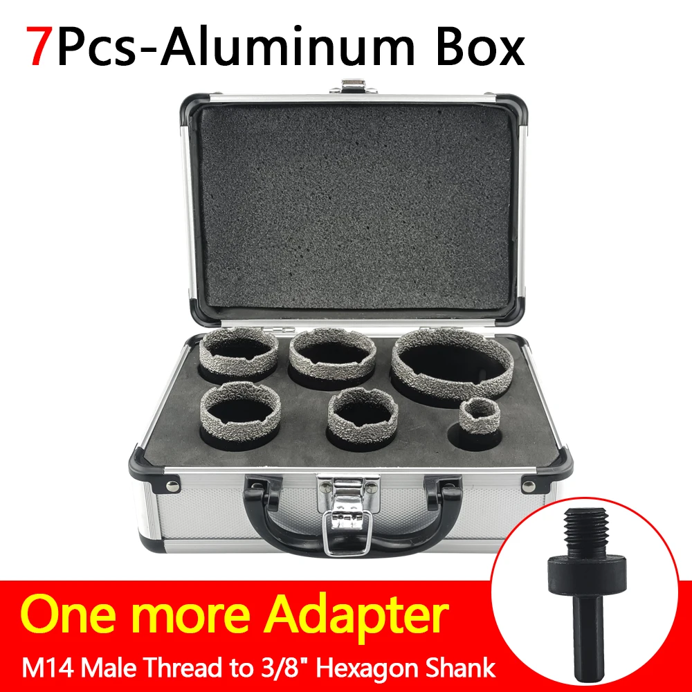 6 Pcs M14 Gewinde Diamant Trockenen Bohrer Vakuum Gelötete Bohren Core Bits Set Porzellan Fliesen Kronen Granit Marmor Loch sah Werkzeuge