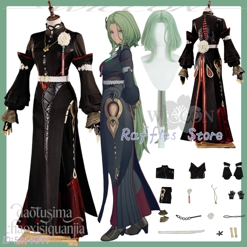 

Isolde Косплей Аниме Игра Zenless Zone Zero Костюм Сексуальная Длинная Военная Панк Униформа Платье Зеленый Y2K Длинный Парик Рождественская Вечеринка Cos