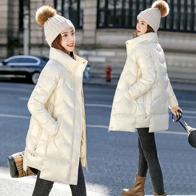 Wash-Free Cotton-Padded Jacket Female 2024 New Winter Down Coat Women Parkas Korean Loose Light Outerwear Long Fashion Overcoat