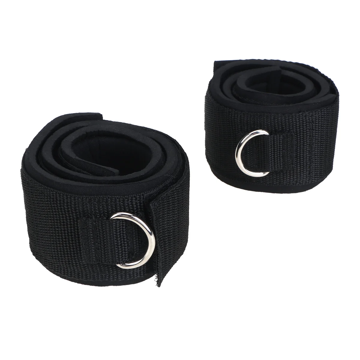 

2Pcs Elastic Strap Ankle Cuffs Adjustable Padded D-Ring Leg Weights for Gym Cable Machine Lower Body Exercises Glutes Hamstrings