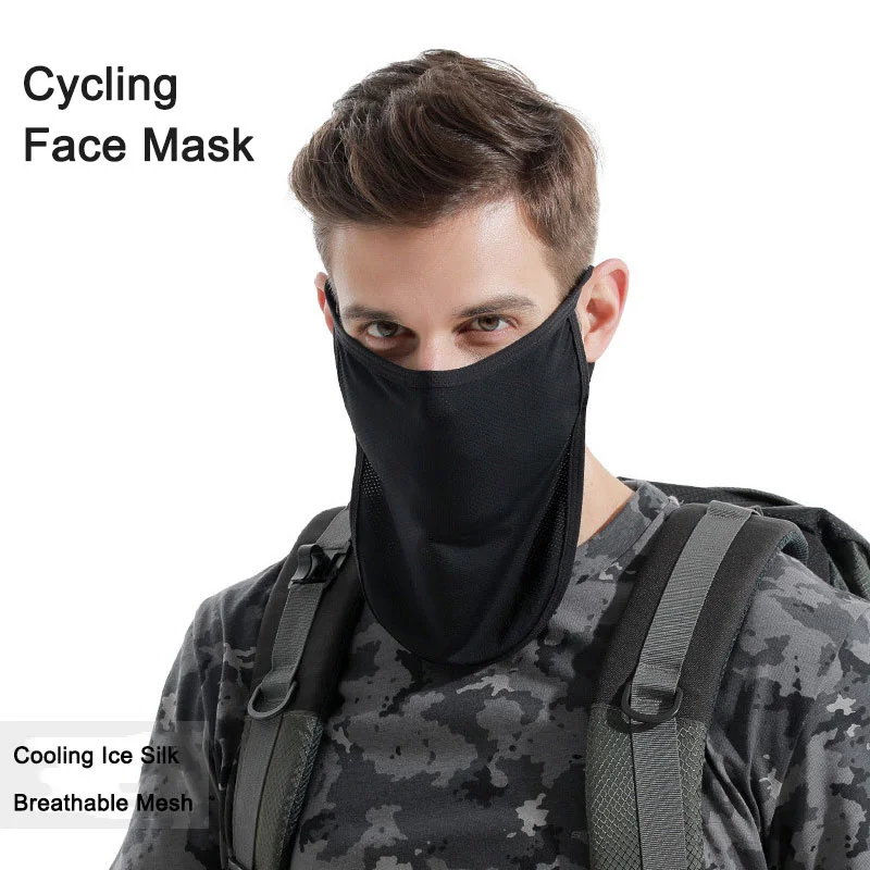Atmungsaktive Anti-Staub-Gesichtsmaske aus Eisseide, Outdoor-Sport, UV-Schutz, Herren, Radfahren, Camping, Wandern, Sonnenschutz und kühlende Gesichtsbedeckung