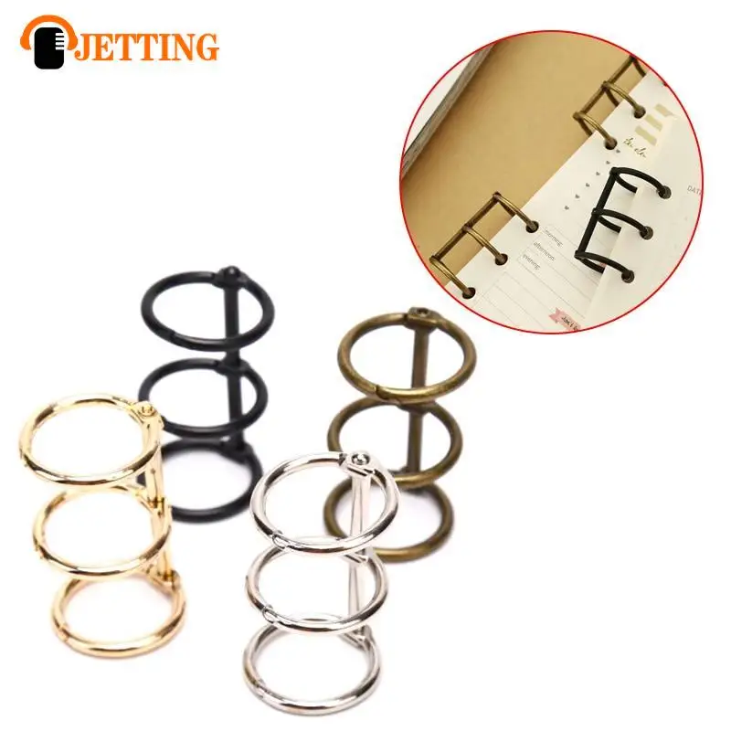 2Pcs Metal Loose Leaf Book Binder 3 Rings For Notebook Album Scrapbook Clips Metal Ring Binder Calendar Circle Stationery Office