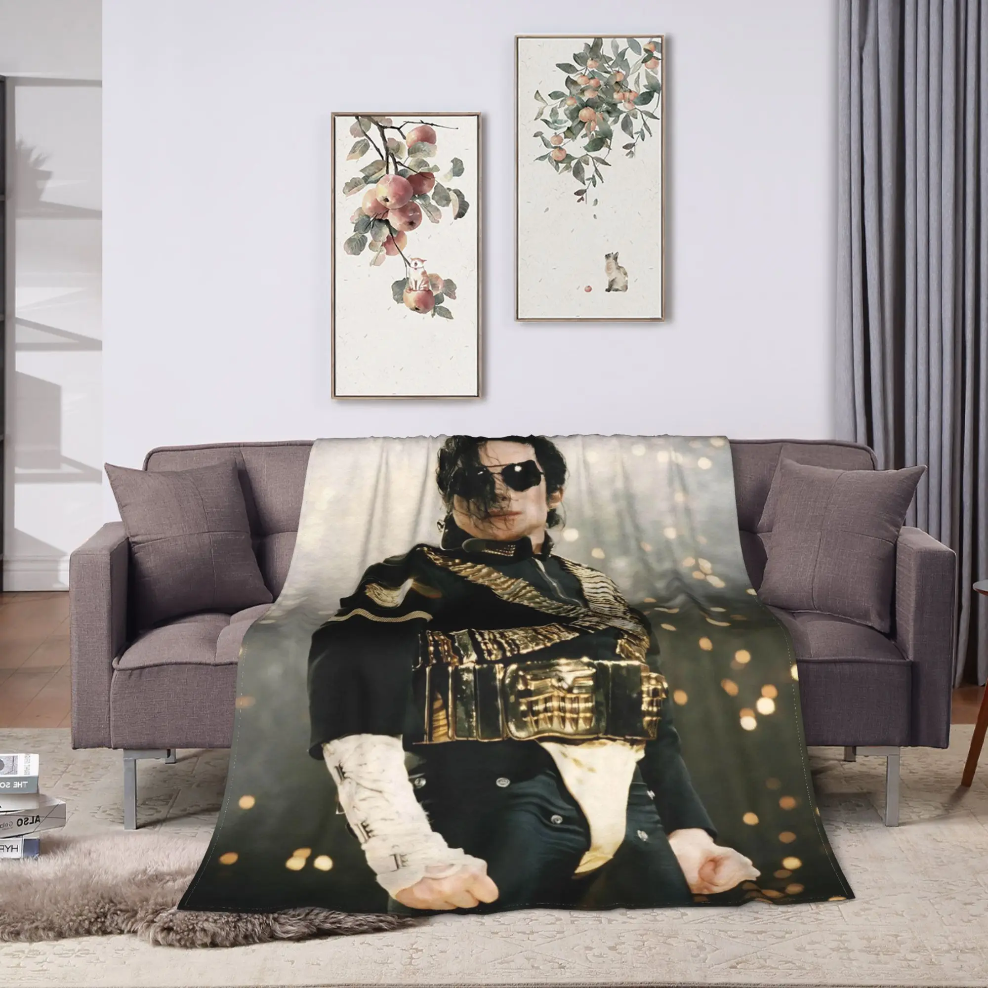 MJ King Of Pop Michael J-jackson Flannel Blankets Winter  Super Soft Throw Blanket for Children Couch Bed Print Sofa Bed Cover