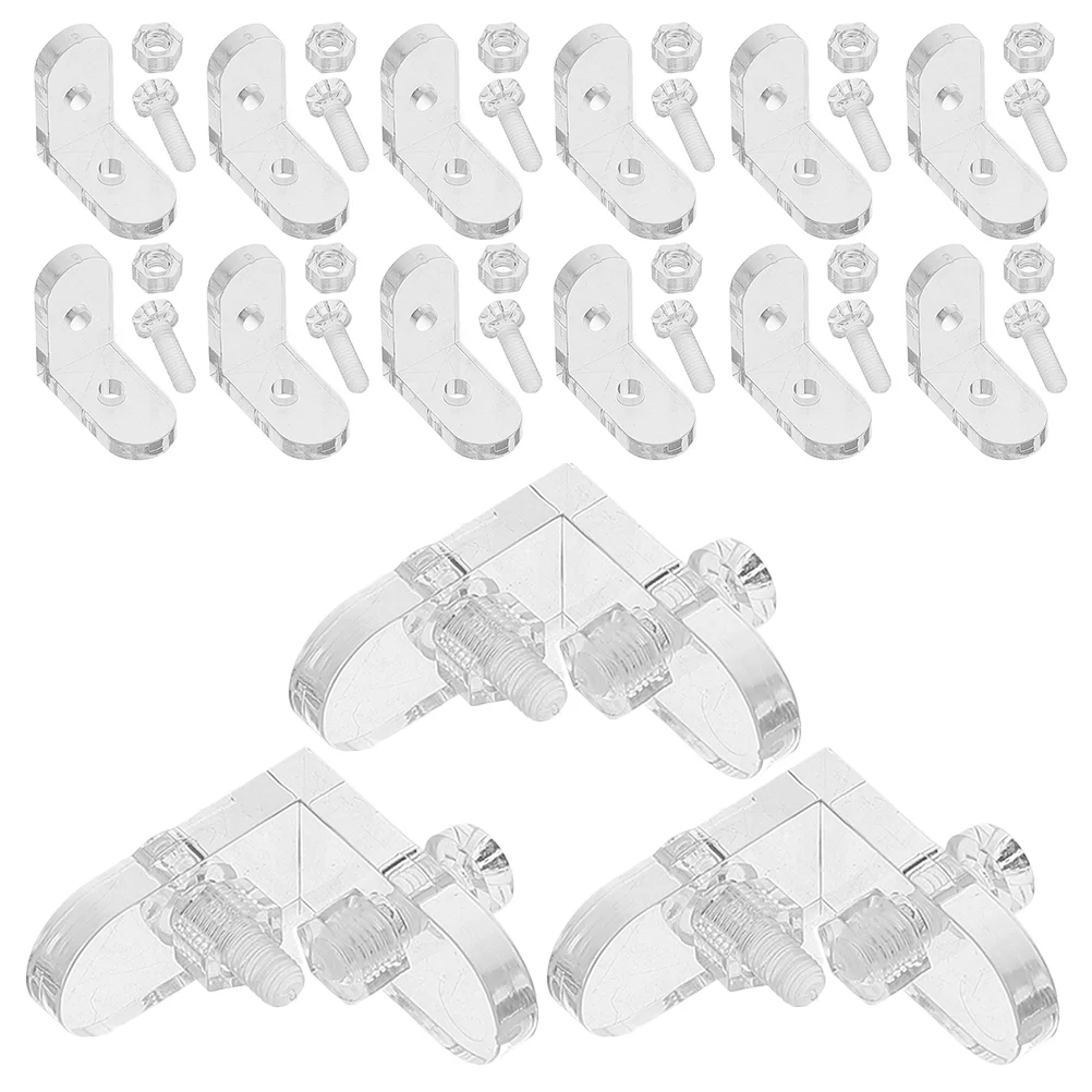 15 Pcs L Shaped Corner Code Corner Brackets Corner Wall Mount Bracket Corner Brace Connector Bracket Clear Acrylic Corner Braces