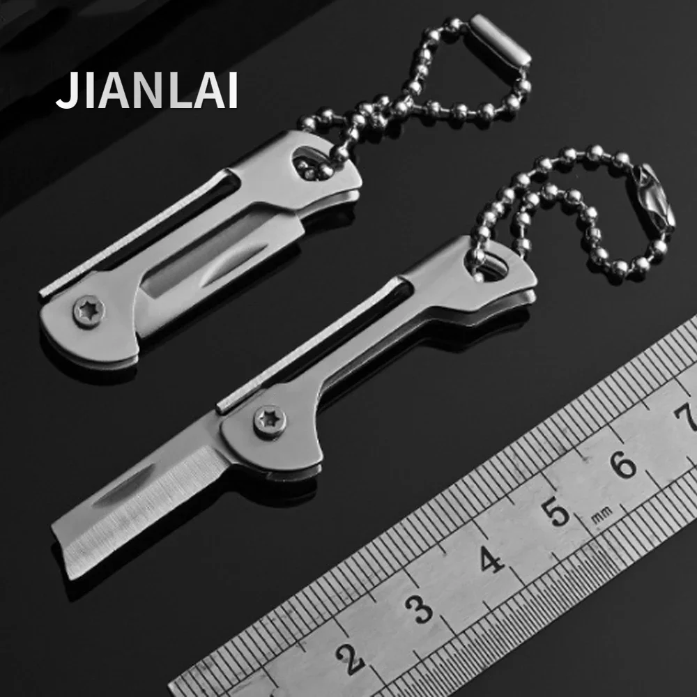 

NEW Mini Stainless Steel Square Head Mini Folding Knife Sharp Easy To Carry Express Delivery Unpacking Keychain Portable Knife