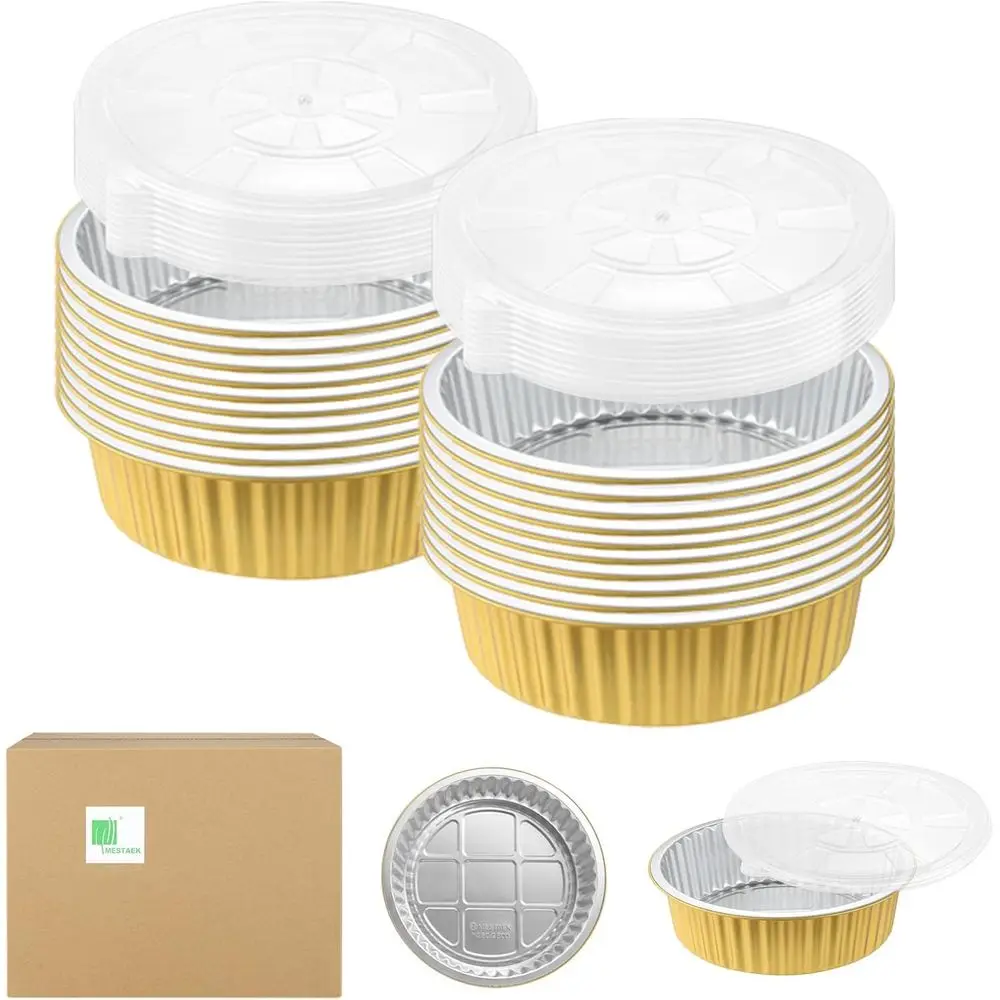 

Durable 10 Aluminum Foil Pans with Lids - 20 Packs, Extra Thick for Baking and Cooking