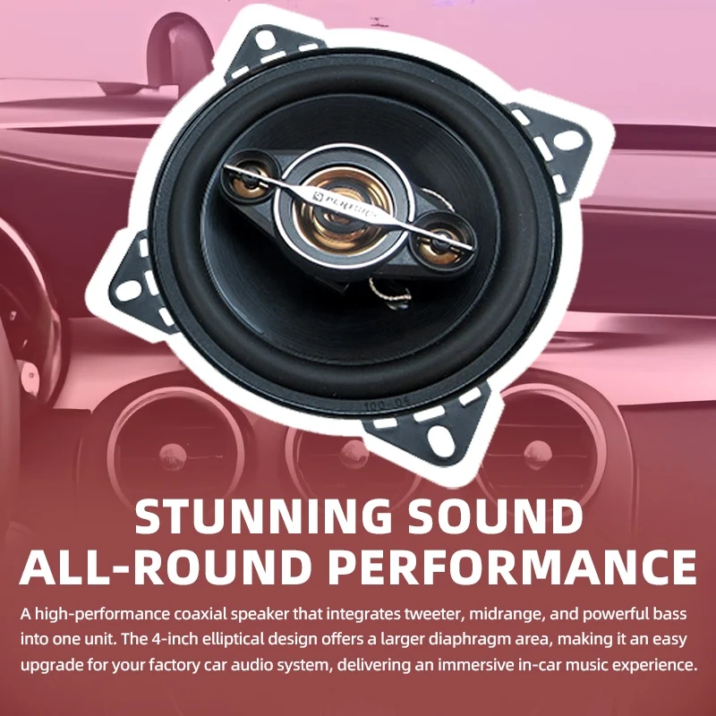 Coaxial Speakers 4 Inch 700W (350W*2) Subwoofer Universal Automotive Audio HiFi Music Full Range Frequency Car Stereo Speaker