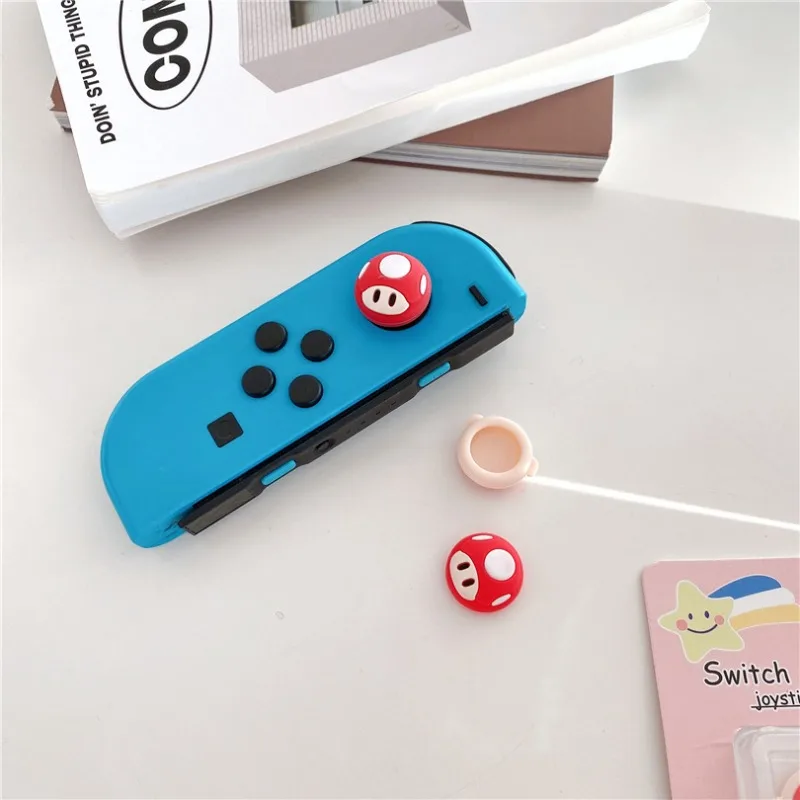 Super Mario Cute Silicone Joycon Thumb Stick Grip Cap Joystick Cover For Switch Oled NS Lite Joy-con Controller Thumbstick Case