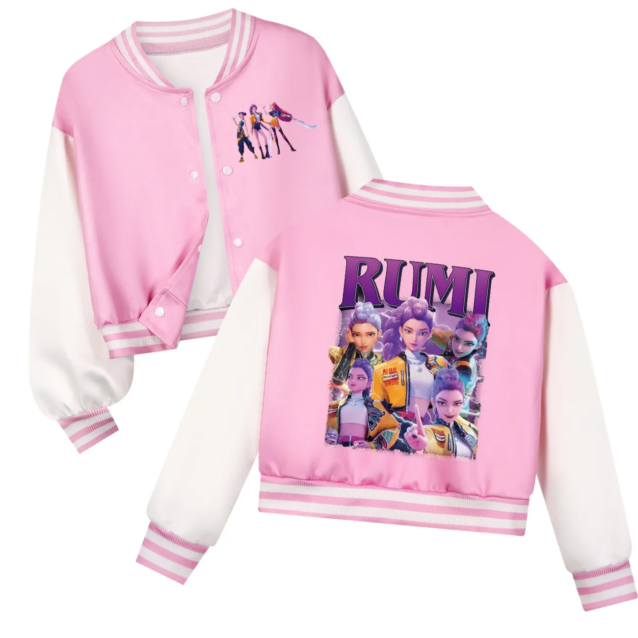 Kids KPop Demon Hunters Huntrix Clothes Boys Baseball Uniform Spring Autumn  Girls Baby Casual Hoodies Children Costume