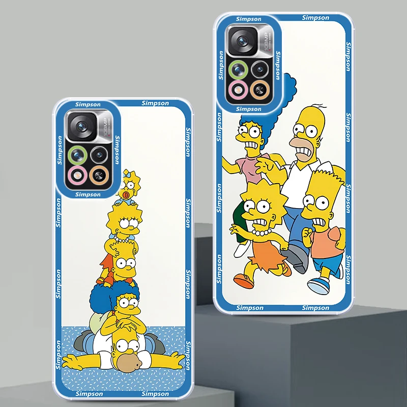 Disney The Simpsons Ainme Transparent Phone Case For Xiaomi Redmi Note 12 10 11 9 8 Pro 9T K40 12C 10C 9C 4G 5G Angel Eyes