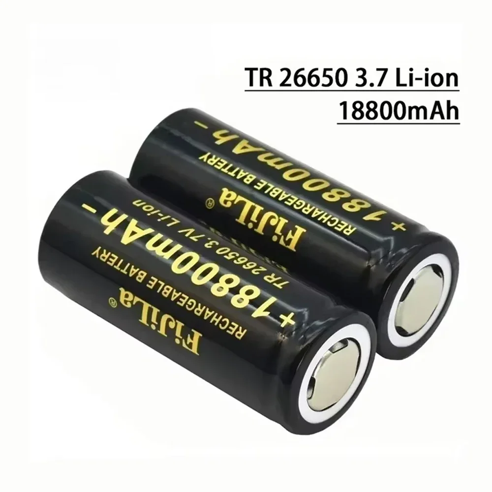 

3.7V 18800mAh 26650 Rechargeable Lithium Battery with USB Charger for Flashlight, Toys and Electric Tools