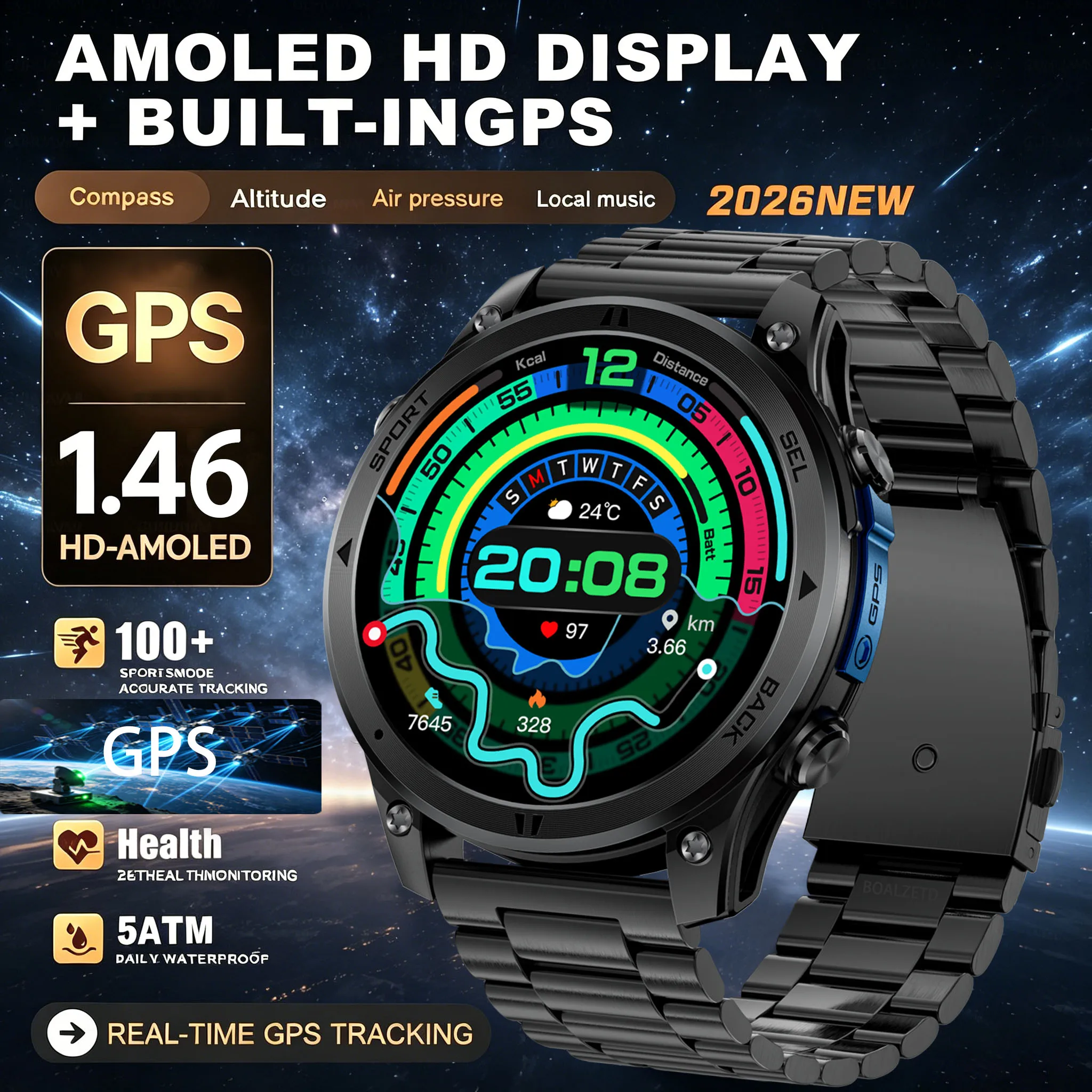 T-Rex 3 GPS tactics Hot SmartWatch Bluetooth call IP68 Waterproof 100+Sports outdoor Compass Men Fashion Smartwatch For Xiaomi