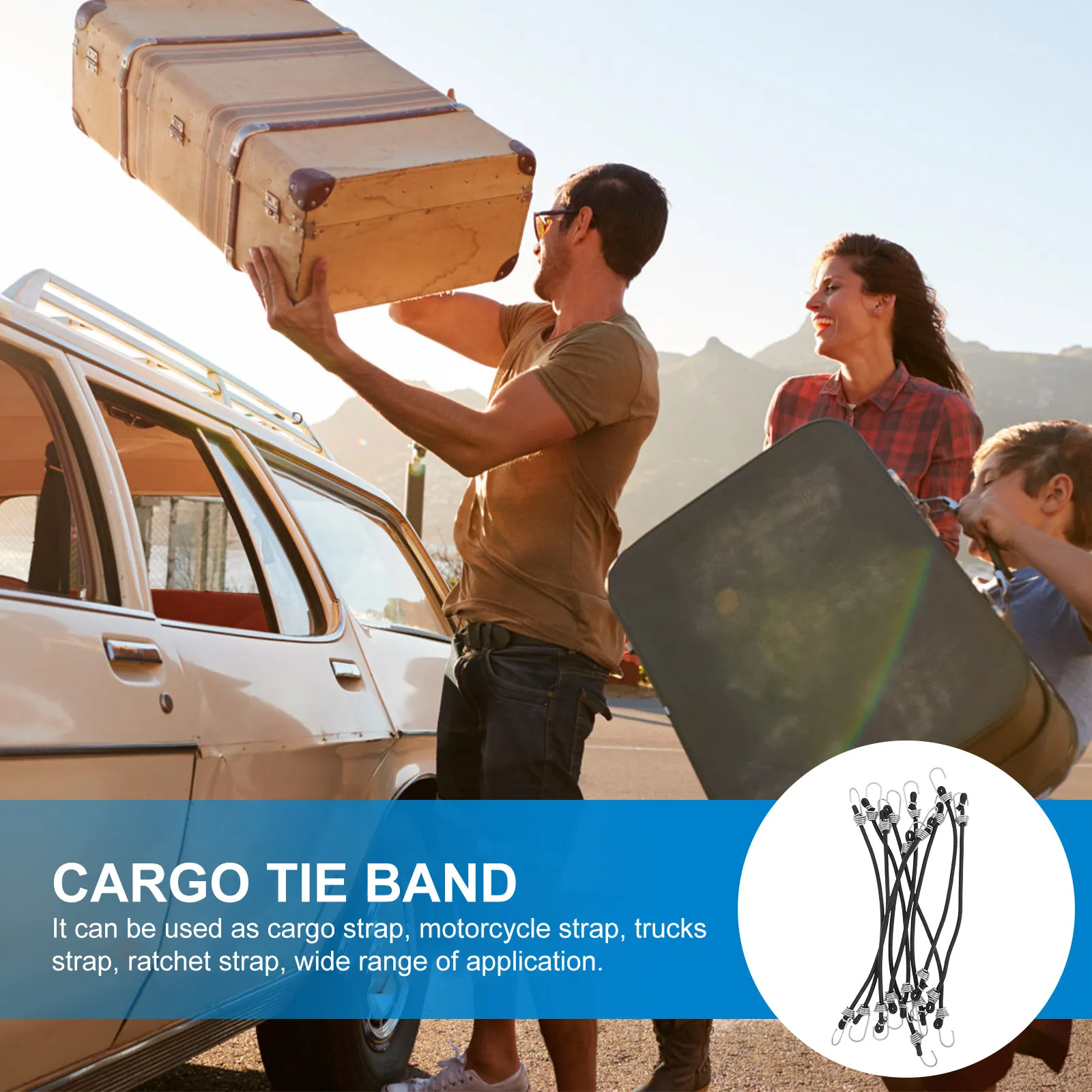 

10 шт. микро-эластичных ремней с крючками для крепления багажа на мотоцикле, фиксации груза на велосипеде, для кемпинга на открытом воздухе
