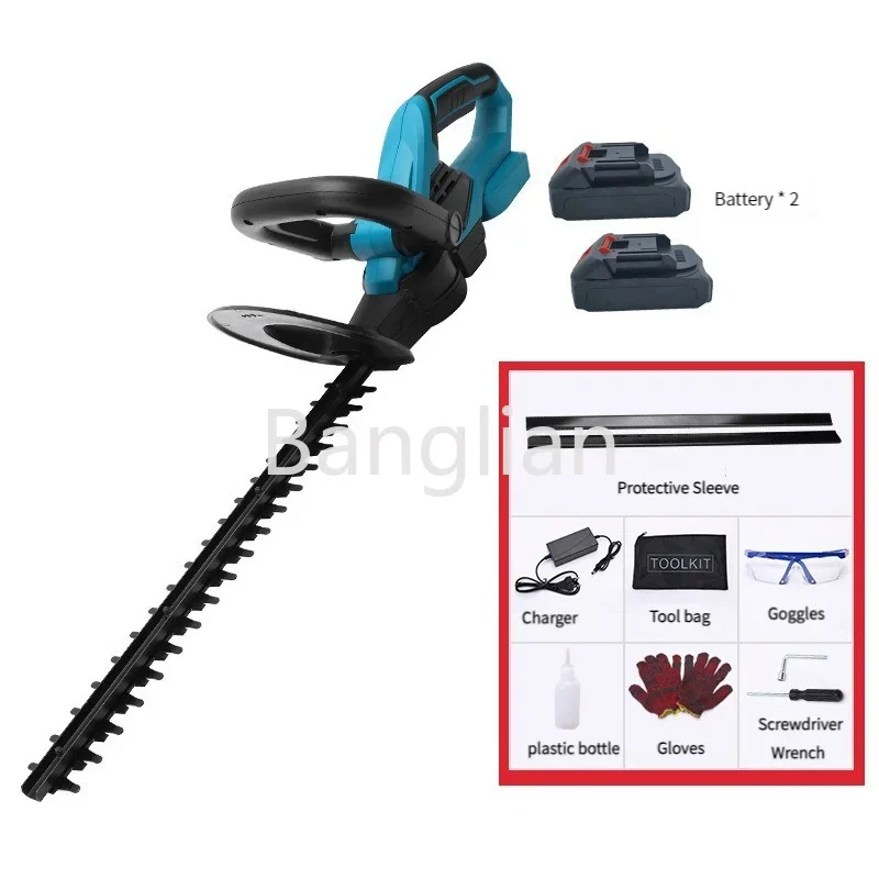 24V Cordless Grass Hedge Trimmer Electric Pruning Household Lawn Mower Grass Shear Lithium-ion Rechargeable Garden Tool Machine