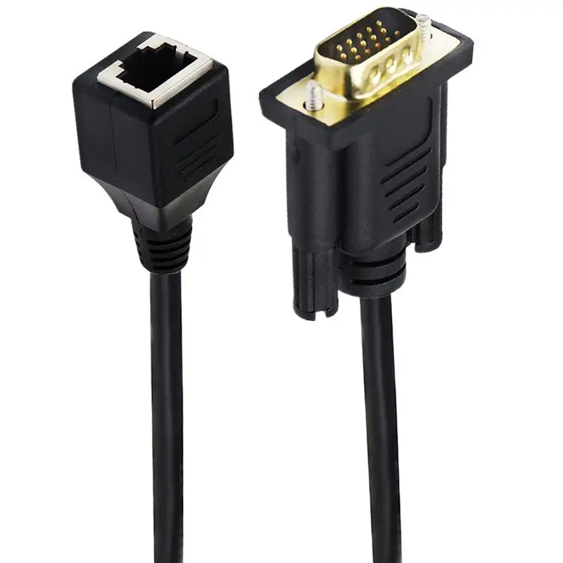 15cm VGA 15Pin Male/Female to RJ45 Female Adapter Cable Transmits VGA Signals Through Ethernet Cable