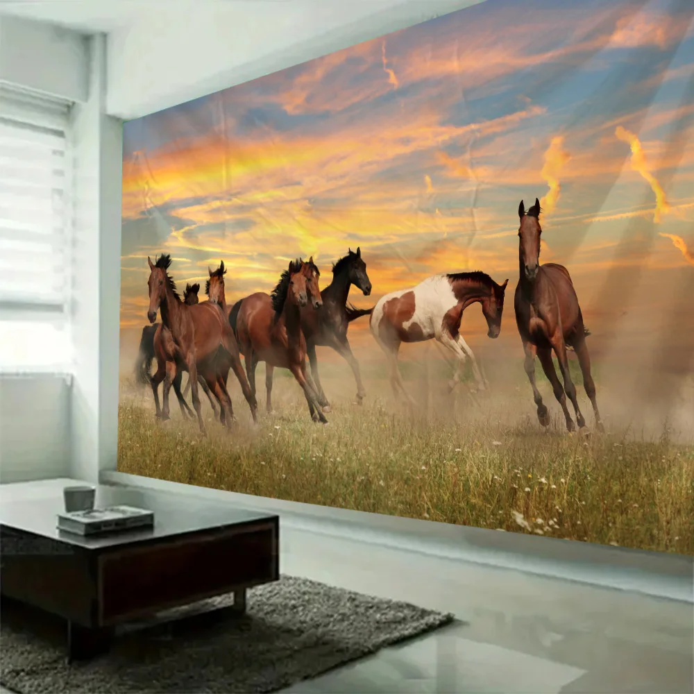 Running horse 3d printing tapestry lion elephant wall hanging polyester fabric home decoration mandala bohemian wall decoration